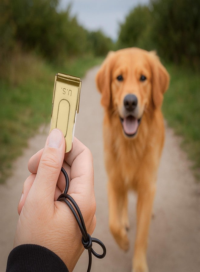 Mythrojan Brass and Steel Pet Training Clicker Puppy Dog Training Cricket Clicker U.S. Engraved WII Military Gear Metal Clicker (Clicker with Leather Gripper) - Image 3