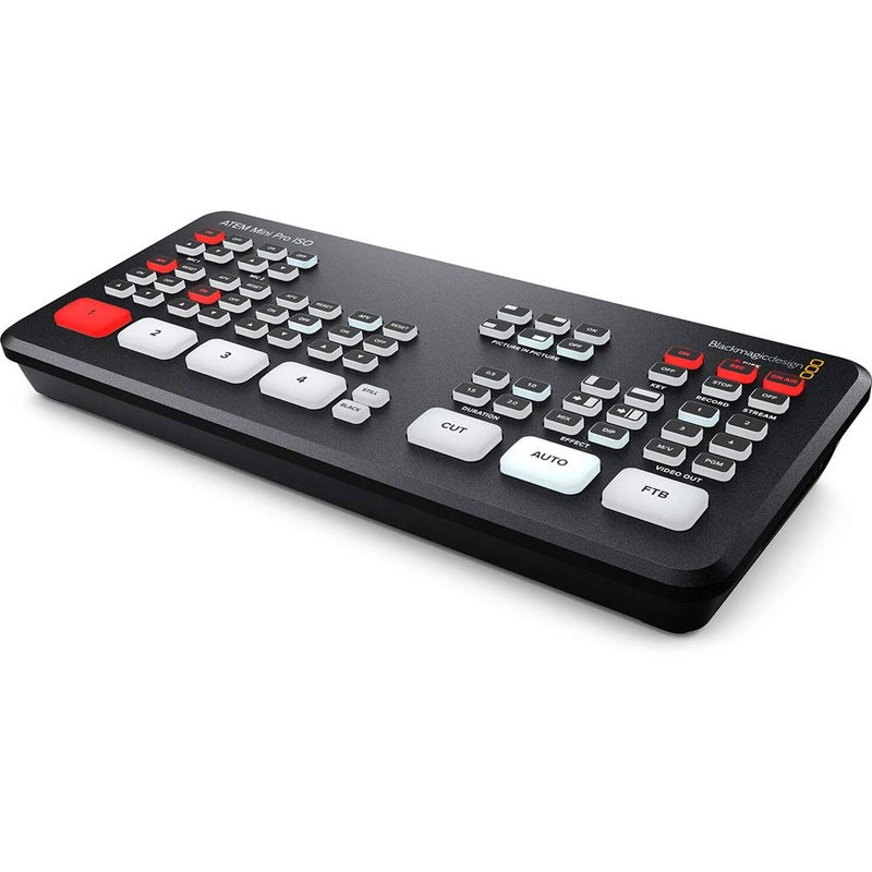 Blackmagic Design Blackmagic Design ATEM Mini Pro ISO HDMI Livestream Switcher with High-speed 6' HDMI Cable & 10-Pack Straps Bundle - Image 2