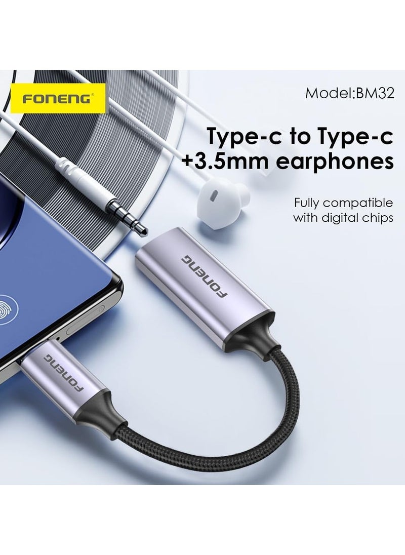 FONENG - BM32 2-in-1 Lightning to 3.5mm Jack Audio Adapter with iPhone Charging - Image 1