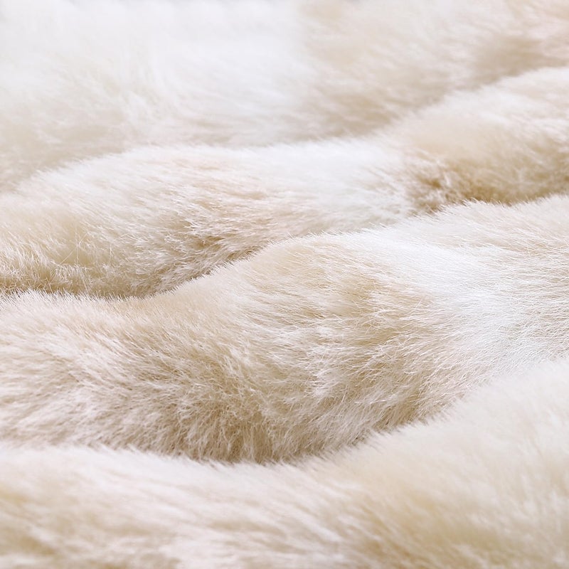 MADIZZ Pack of 2 Thick Plush Wool Throw Pillow Covers 12x20 Inch White Beige Soft Neutral Decorative Throw Pillows Accent Boho Cushion Covers for Couch Sofa Bedroom Pillow Shell - Image 4