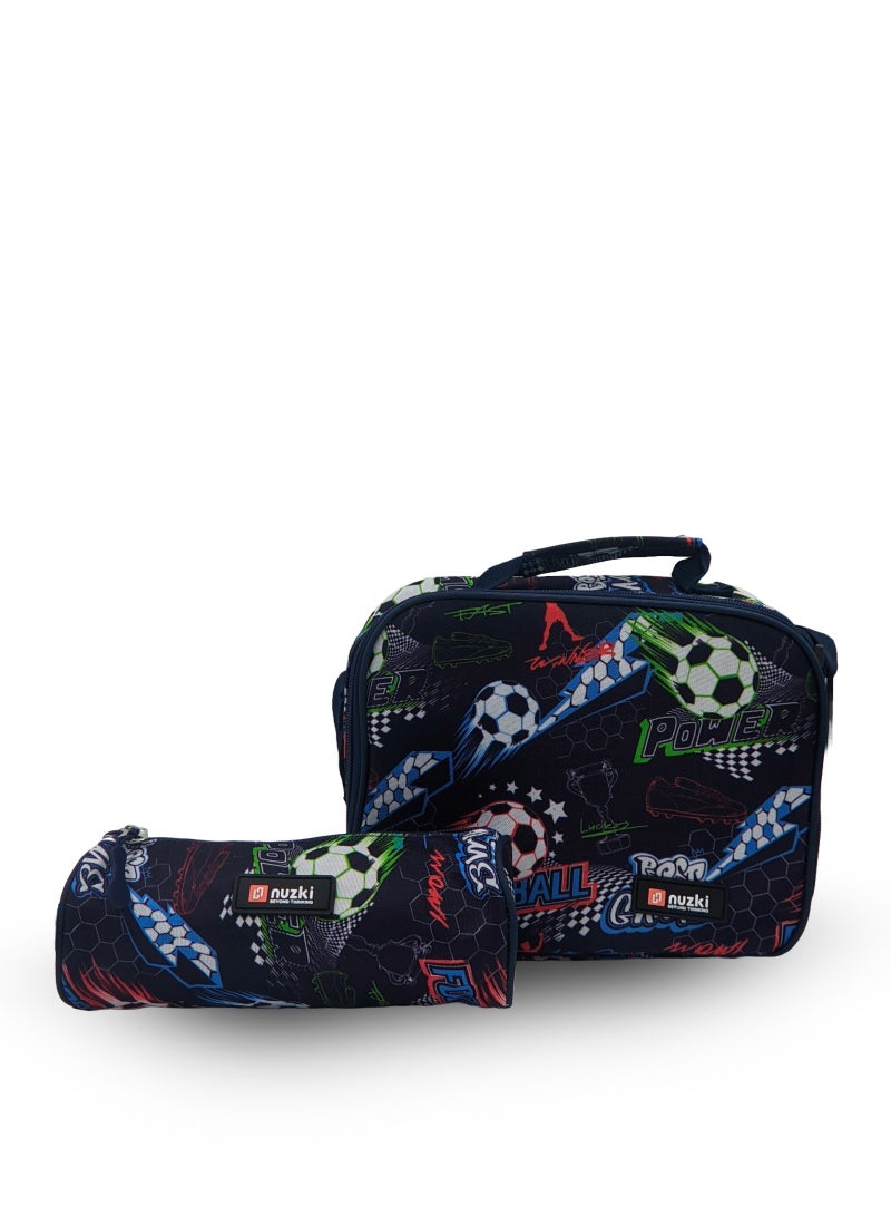 نوزكي حقيبة مدرسية نوزكي للأطفال 3 قطع/مجموعة - حقيبة ظهر للمدرسة النهائية، حقيبة مدرسية، علبة أقلام رصاص، وحقيبة غداء كومبو للطلاب العصريين - Image 3