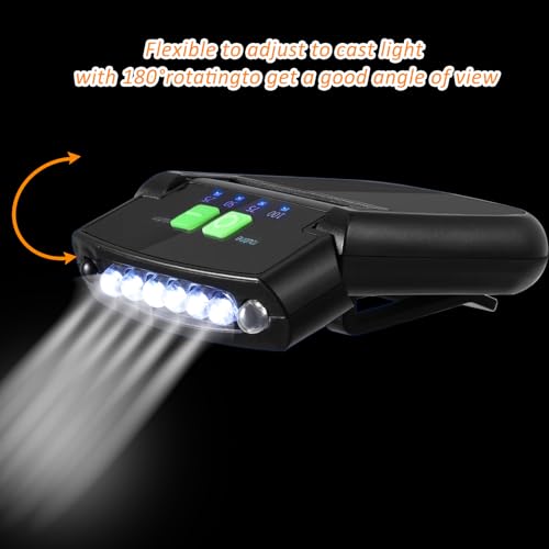 Mudder 2 Pieces LED Clip on Cap Lights USB Rechargeable Cap Flashlight Clip Waterproof Ultra Bright Hat Flashlight Headlamp for Fishing Camping Hand Work (Black) - Image 4