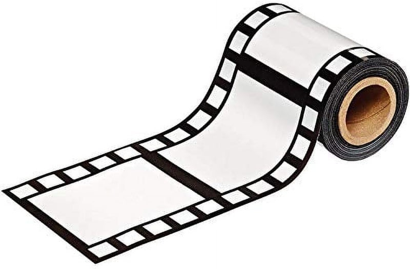 Beistle 50090 Hollywood Filmstrip Poly Decorating Material - Black and White Plastic Streamers