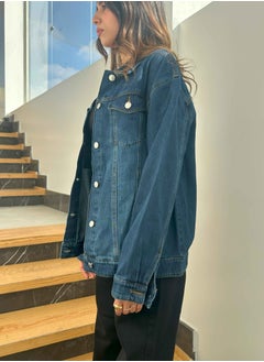 Oversized Denim Jacket -  Dark Blue Wash Straight Fit. - pzsku/ZD55C6CEB2FE8BAB9D341Z/45/_/1738274796/887bf8a1-d899-40b3-a599-11e3da3f7bc3