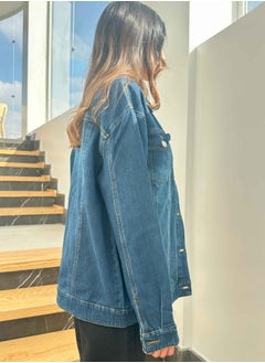 Oversized Denim Jacket -  Dark Blue Wash Straight Fit. - pzsku/ZD55C6CEB2FE8BAB9D341Z/45/_/1738274796/95f7a8a4-1b7f-4381-91c8-5ae50b54b609