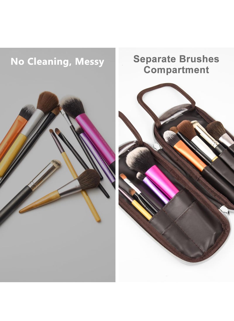 KASTWAVE - Makeup Brush Organizer Bag, Makeup Brush Holder, Travel Makeup Brushes Bag Cosmetic Bags Pouch for Women Eyebrow Pencil Brushes Makeup Artist - Image 1