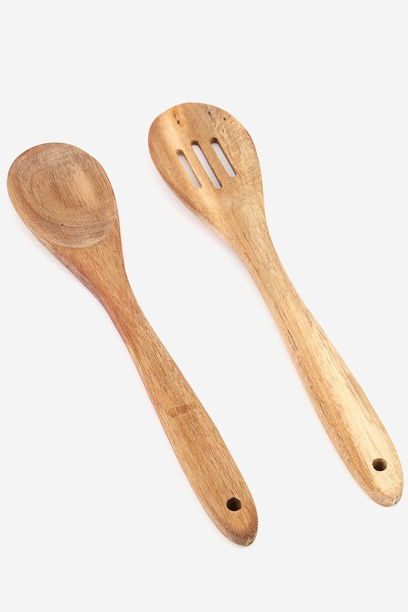 Bombay Set of Slotted Spoon And Solid Spoon, Brown - Image 3