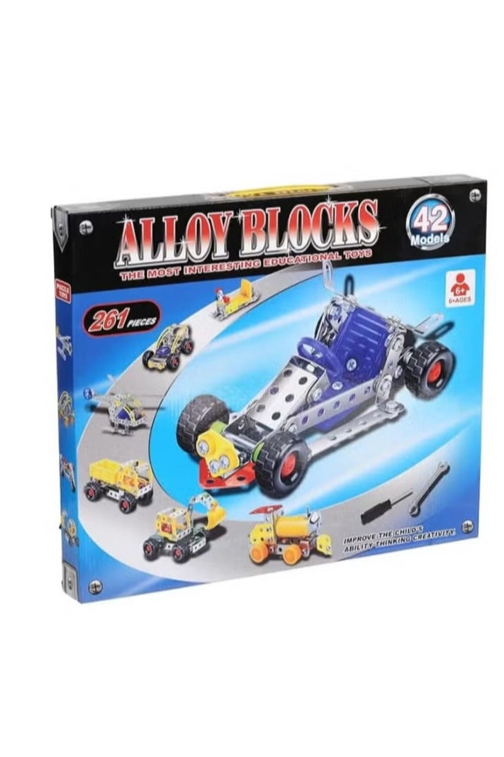 الوي براندز كتل معدنية من معدن ميكانو لصنع 42 شكلاً مختلفًا - 261 قطعة - Image 1