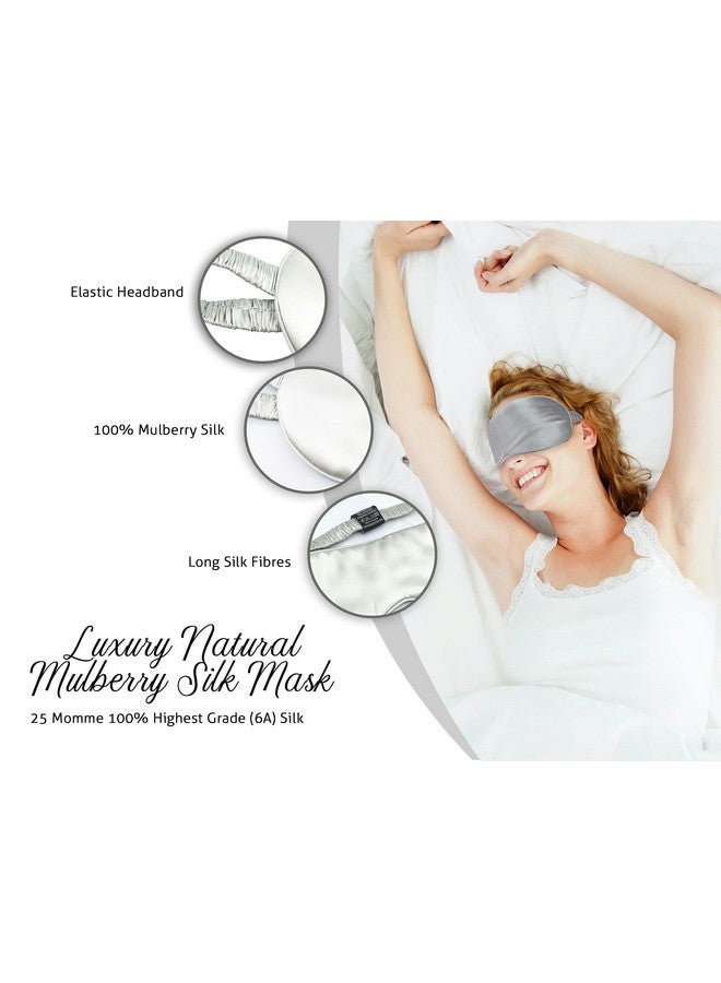 Fusion5 Silk Eye Mask With Elastic Band 100% Pure Mulberry Sleep Mask 25 Momme Antiaging Hypoallergenic Blocks Light Soft & Smooth Night Eye Cover For Sleeping & Travel With Box - Image 3