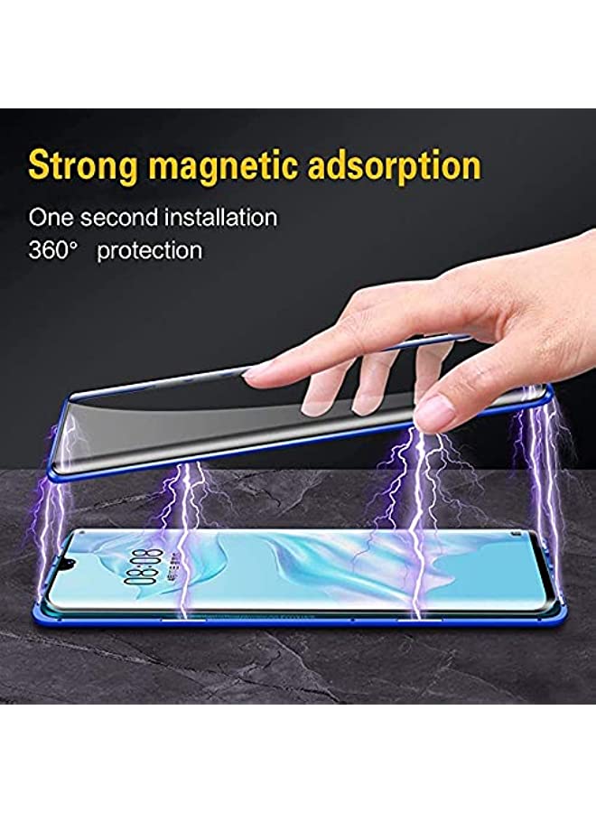 erorex Case for Huawei Honor 50 with Camera Protection Cover, Magnetic Thin Body Metal Frame Double Sided Clear Tempered Glass Shockproof Case (Honor 50, Silver) - Image 3