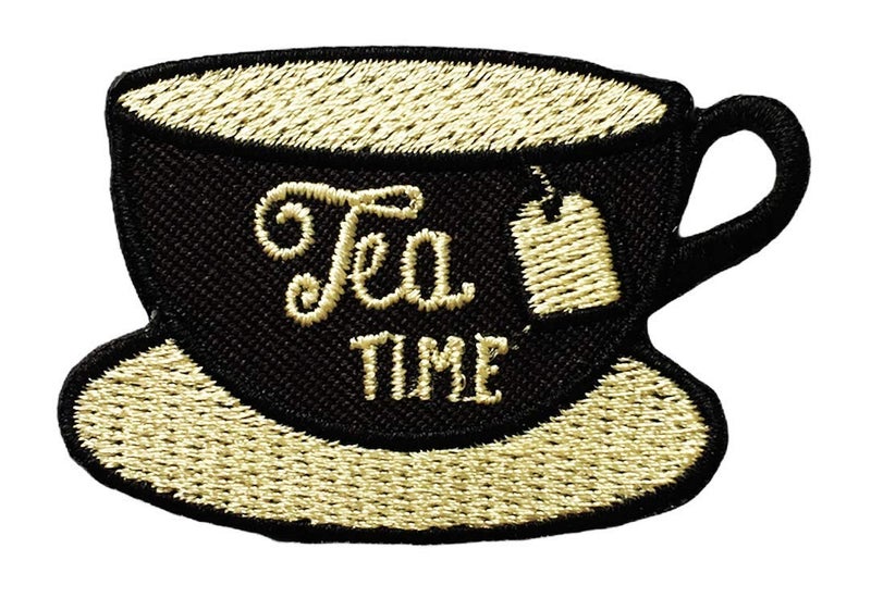 Tea Time of The Coffee Cup in The Morning Kids Cartoon Iron on Patch Embroidered Patch Supplies for Jacket Bags Jeans Backpack Clothes DIYQ