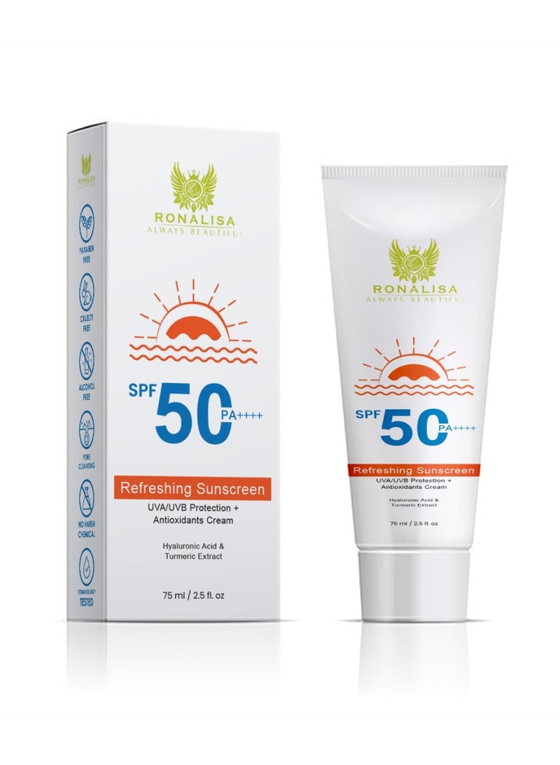 SPF 50 Sunscreen with Hyaluronic Acid & Turmeric Extract