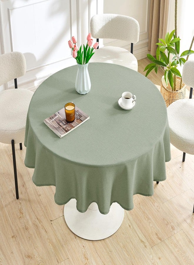 AUSSPVOCT Textured Tablecloth Round 60 Inch Waterproof Spill-Proof Wipeable Table Cloth Round Cover Wrinkle Free Circle Dining Tablecloths for Birthday Farmhouse Outdoor Party up to 44'' Dia Tables - Image 5