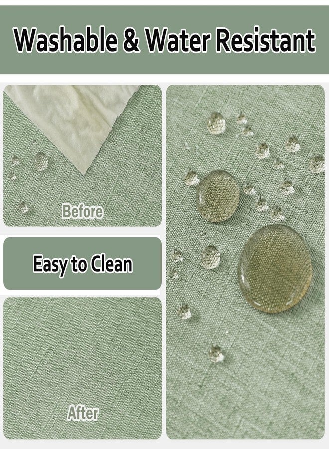 AUSSPVOCT Textured Tablecloth Round 60 Inch Waterproof Spill-Proof Wipeable Table Cloth Round Cover Wrinkle Free Circle Dining Tablecloths for Birthday Farmhouse Outdoor Party up to 44'' Dia Tables - Image 2