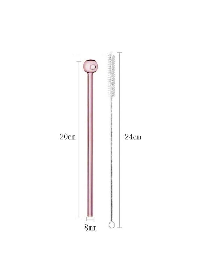 شاو تشن أغطية الزجاج المقاومة للكسر -أغطية الزجاج القابلة لإعادة الاستخدام 8 عبوات بفرشاة تنظيف للمشروبات والأعشاب والعصائر والمعالجة بالعطر (ألوان متعددة) - Image 2