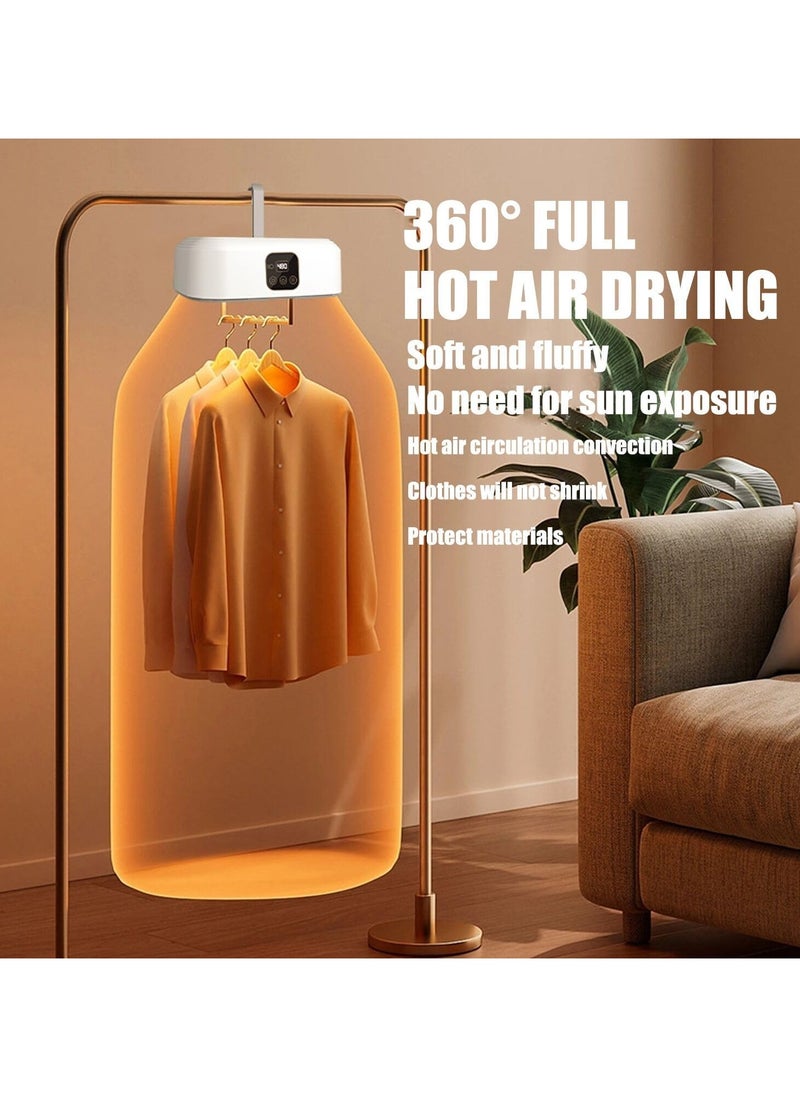 DubaiGallery Portable Clothes Dryer, Compact Dryer with Timer 600W Digital Display, Foldable Electric Dryer with Dry Bag for Home Apartment Travel  - Image 1