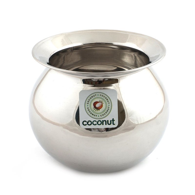 Coconut Stainless Steel Balloon / Gundu / Pongal Pot / Multipurpose Pot - 1 Unit - Diameter - 13.5 Cms ( Capacity -1500ML) - Image 1