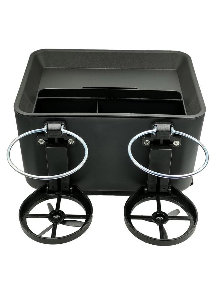 MOB - Multifunction Car Armrest Storage Box Organizer, Car Arm Rest Drink Holder Cup Holder MOB Black With Silver - Image 1
