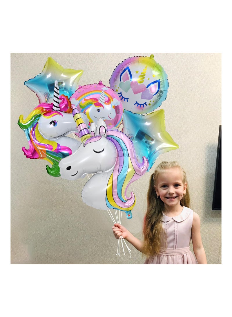 9th Birthday Unicorn Balloon Decorations for Girls 10 Pcs Set with Foil Balloons Number 9 Perfect for Unicorn Theme Party Supplies  - Image 5