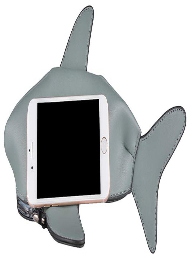 QZUnique Shark Shoulder Bag for Women 3D Animal Novelty Purse Zipper Crossbody Handbag Clutch Messenger Bag for Girl - Image 2