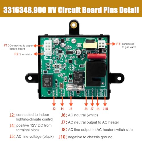 folosem Upgraded Rv Refrigerator Parts 3316348.900, Fridge Circuit Board Power Module Board for Dometic Fridge Circuit Board ，Seven Ports at The Bottom Cannot Replace The Bottom Eight Or Ten Ports Old Board - Image 3