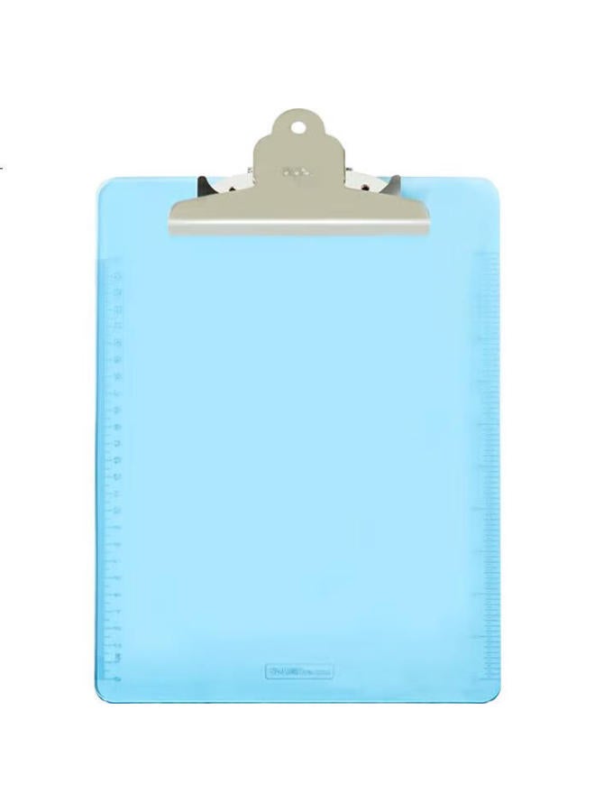 Deli A4 Transparent Business Writing Clipboard, Portable Writing Board/Desk Pad/Exam Paper Document Storage Folder, Blue 9252 - Image 1