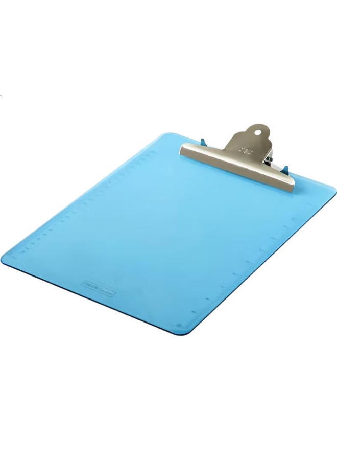 Deli A4 Transparent Business Writing Clipboard, Portable Writing Board/Desk Pad/Exam Paper Document Storage Folder, Blue 9252 - Image 2