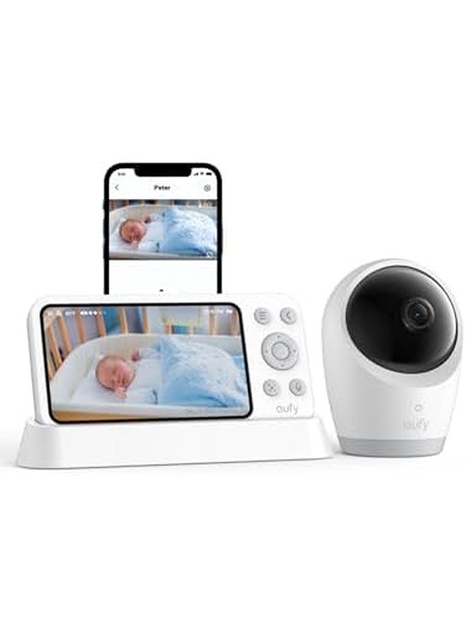 eufy Baby Monitor E21 | 4K Camera with App & Monitor Control, Pan-Tilt, 8× Zoom, Night Vision, Smart Alerts, Hybrid Wi-Fi/Offline, Portable Battery Camera  - Image 1