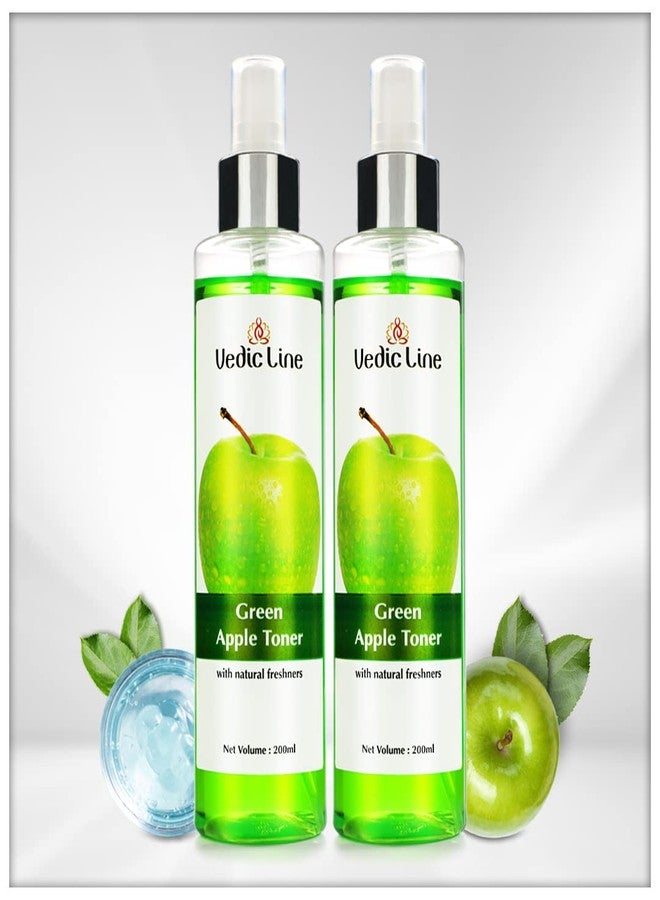 Vedic Line Vedicline Green Apple Toner for Face, Clear Dirt, Refreshes and Tightens Facial Pores, Helps to Reduce Acne Breakouts,(Pack of 2), (2 X 200ml) - Image 1