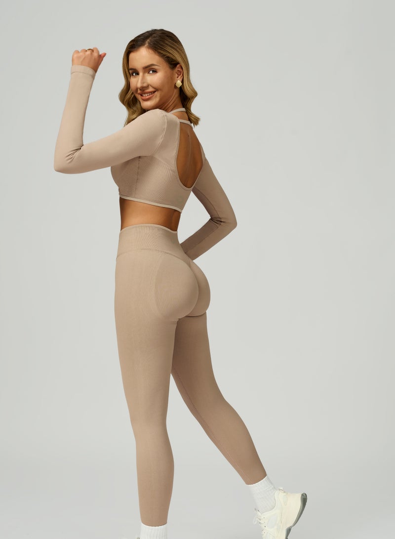 KAWN.YOGA Womens High Waist Scrunch Contour Leggings - Image 3