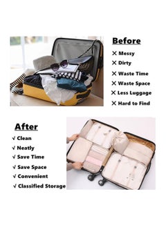 7-Piece Packing Cube Set – Lightweight Travel Organizers with Mesh Bags, Drawstring Bag, Shoe Bag, Bra Bag, and Flat Pocket – Travel Essentials, Beige - pzsku/ZD55D4B970195ADA86318Z/45/1741153992/dc58593a-7320-4258-bbd5-813edd53501a