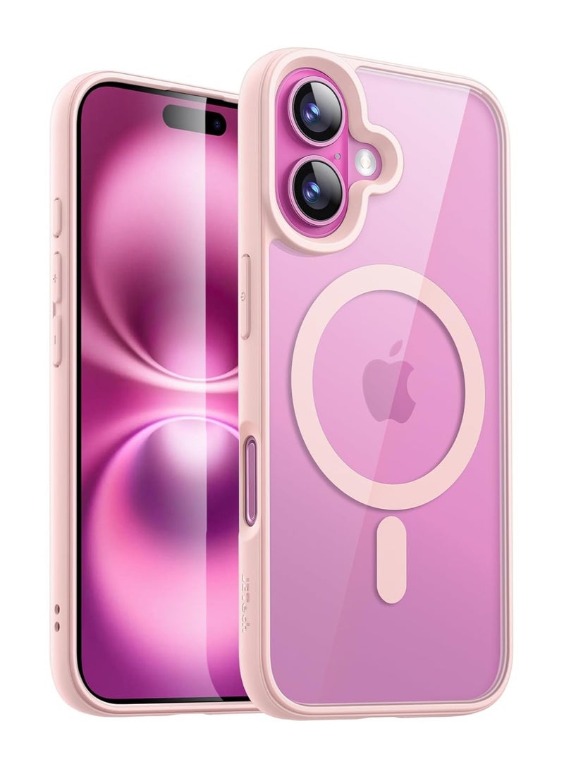 Denx Magnetic Case for iPhone 16 Plus Case, Compatible with MagSafe, Plating Luxury Cover, Clear Soft TPU Shockproof Protective Phone Case, (Pink)
