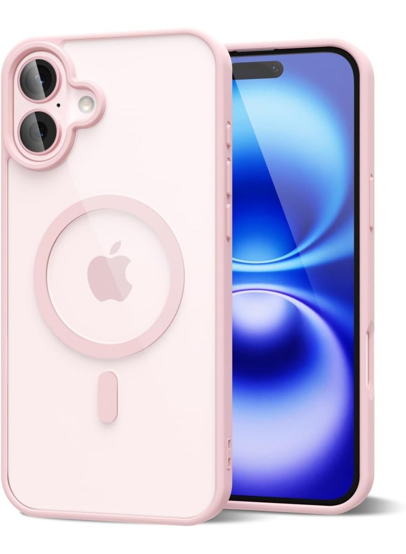 أكاليكس حافظة مغناطيسية لهاتف iPhone 16 Plus، متوافقة مع MagSafe، غطاء فاخر مطلي، حافظة هاتف واقية شفافة ناعمة من مادة TPU مقاومة للصدمات، (وردي) - Image 1