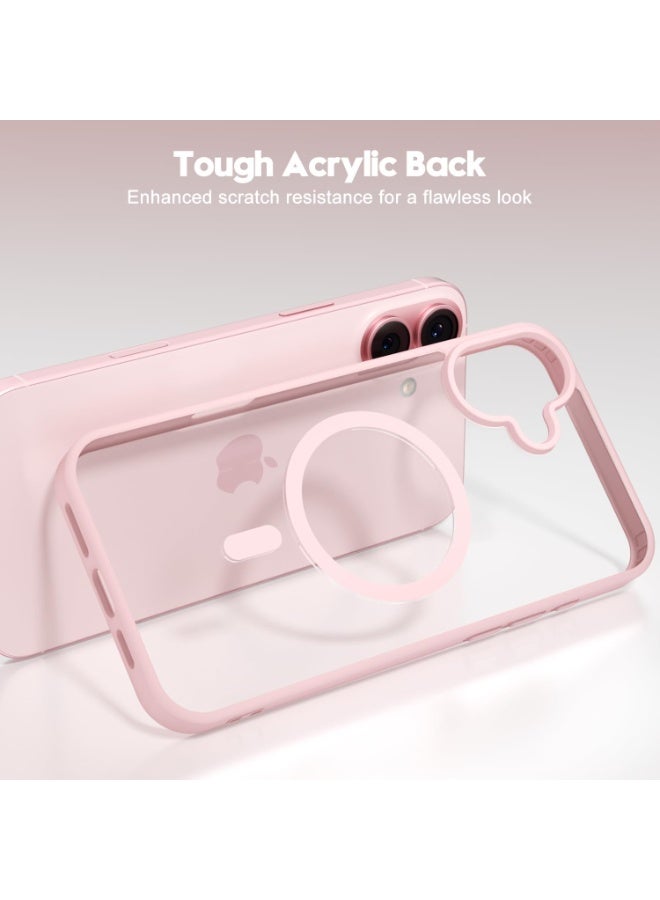 أكاليكس حافظة مغناطيسية لهاتف iPhone 16 Plus، متوافقة مع MagSafe، غطاء فاخر مطلي، حافظة هاتف واقية شفافة ناعمة من مادة TPU مقاومة للصدمات، (وردي) - Image 4