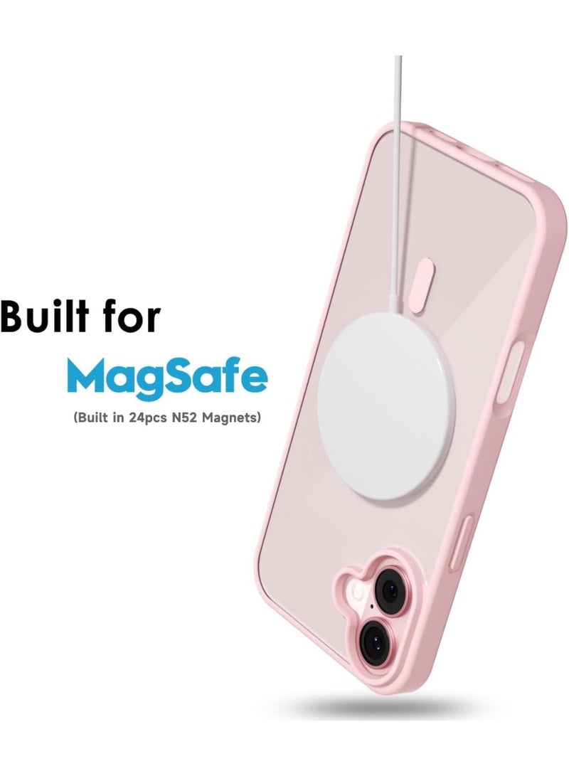 أكاليكس حافظة مغناطيسية لهاتف iPhone 16 Plus، متوافقة مع MagSafe، غطاء فاخر مطلي، حافظة هاتف واقية شفافة ناعمة من مادة TPU مقاومة للصدمات، (وردي) - Image 2