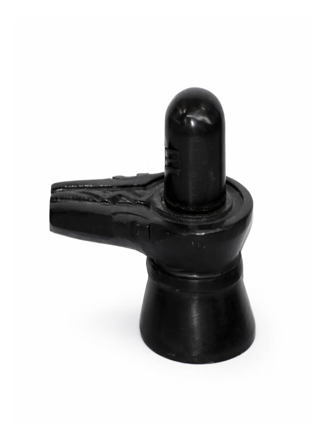 JMH Black Shivling Idol for Pooja & Abhishek | Lord Shiva Lingam with Jaladhari | Smooth Finish Shivling Murti for Home Temple, Office & Gifting (3 Inch) - Image 1
