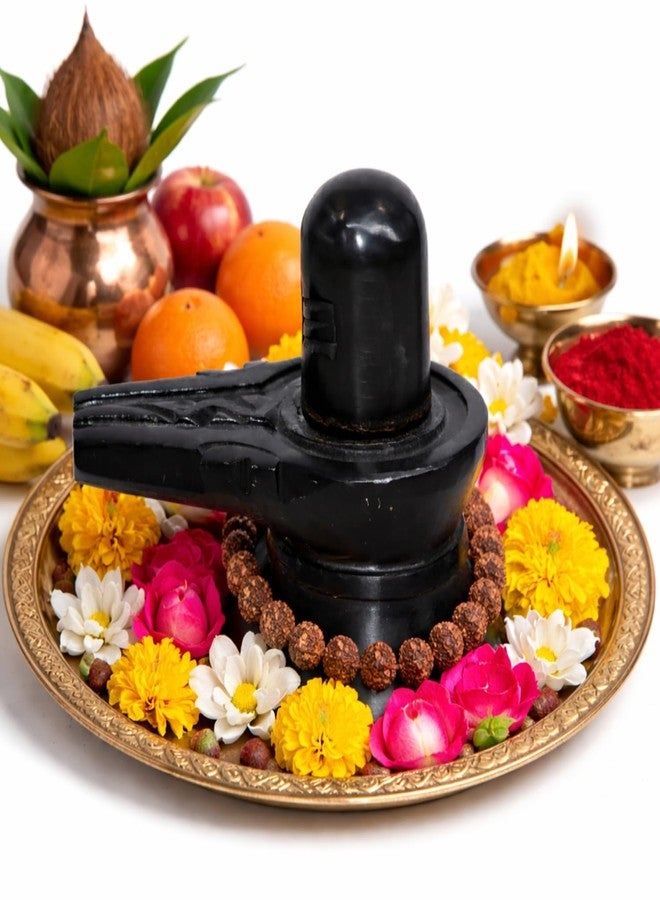 JMH Black Shivling Idol for Pooja & Abhishek | Lord Shiva Lingam with Jaladhari | Smooth Finish Shivling Murti for Home Temple, Office & Gifting (3 Inch) - Image 4