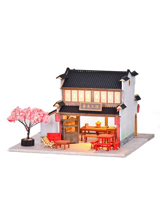 Bluejw Ancient Architecture Model Cabin Retro Huizhou Architecture Good Wood Workshop Courtyard Villa Handmade Ornaments Gift - Image 5