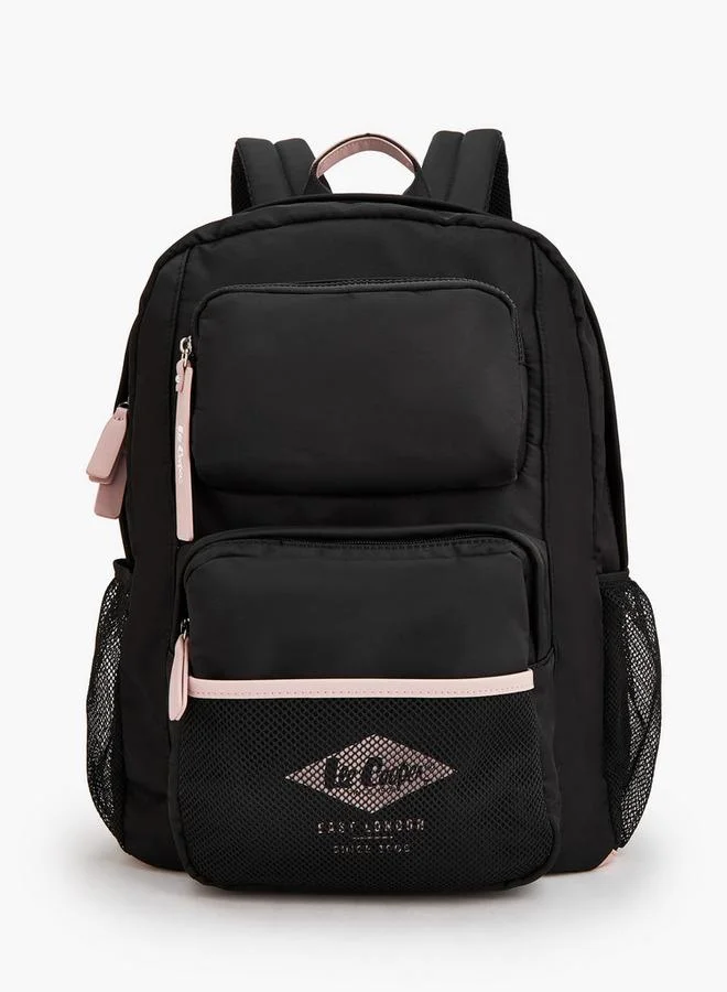 لي كوبر Logo Print Backpack With Mesh Pocket