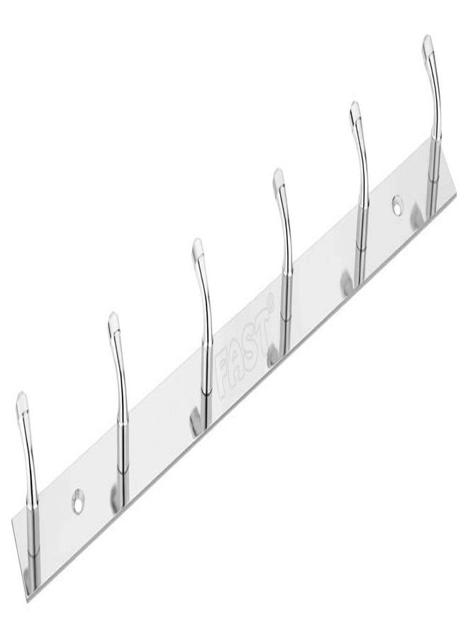 FAST CH12 Stainless Steel Towel Hook & Cloth Hooks for Door and Wall Mounted 2pcs (6 Hooks) - Image 2