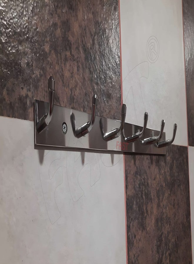 FAST CH12 Stainless Steel Towel Hook & Cloth Hooks for Door and Wall Mounted 2pcs (6 Hooks) - Image 5