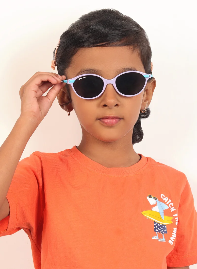 Woggles Stylish Blue & Purple Kids Oval Sunglasses