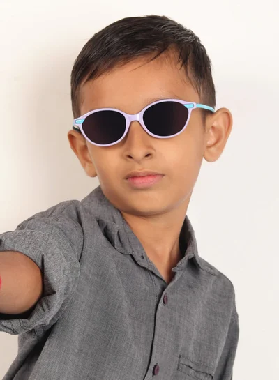Woggles Stylish Blue & Purple Kids Oval Sunglasses