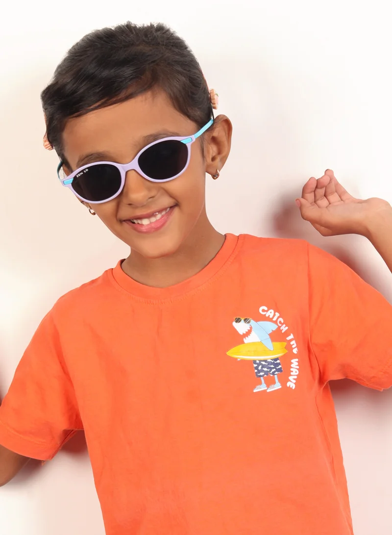 Woggles Stylish Blue & Purple Kids Oval Sunglasses