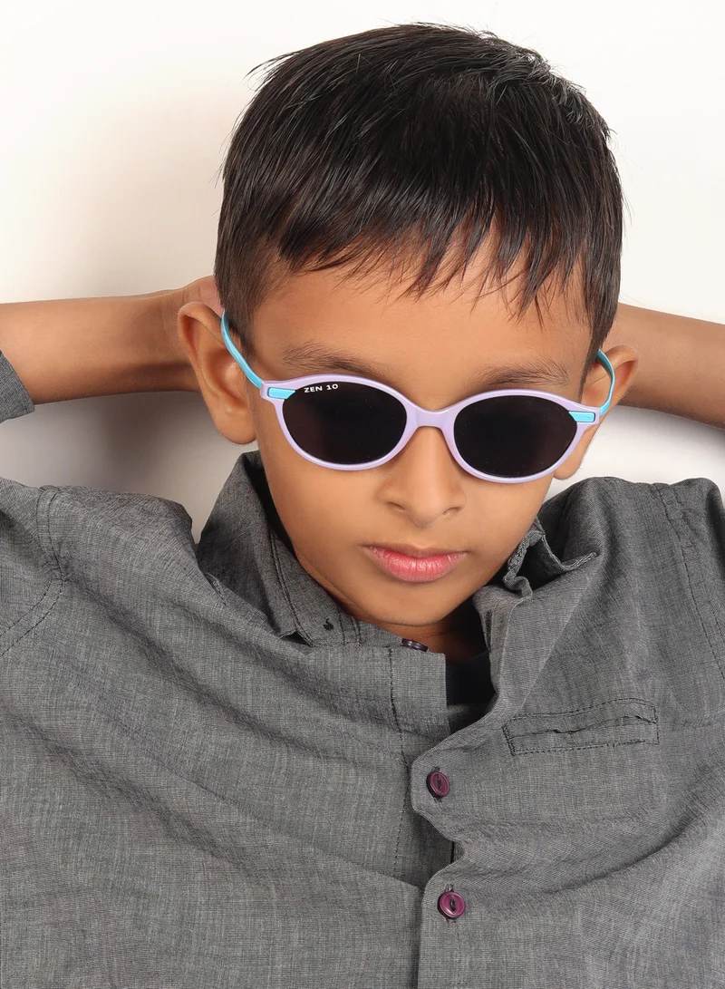 Woggles Stylish Blue & Purple Kids Oval Sunglasses