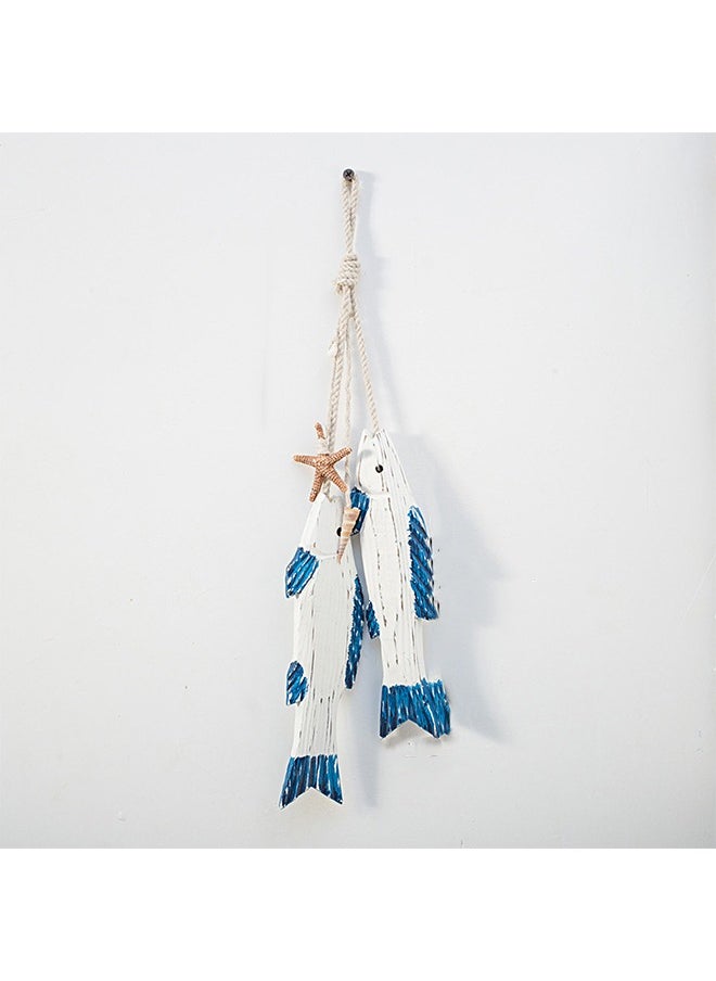 Haidue Mediterranean Fish Pendant Vintage Wooden Fish Hanging Ornament Wall Art Decoration Nautical Coffee Bar Home Decor Gifts  - Image 1