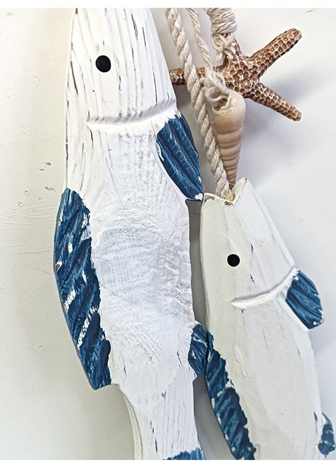 Haidue Mediterranean Fish Pendant Vintage Wooden Fish Hanging Ornament Wall Art Decoration Nautical Coffee Bar Home Decor Gifts  - Image 3