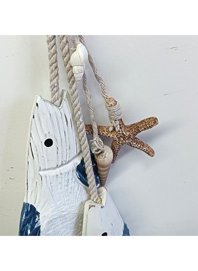 Haidue Mediterranean Fish Pendant Vintage Wooden Fish Hanging Ornament Wall Art Decoration Nautical Coffee Bar Home Decor Gifts  - Image 4
