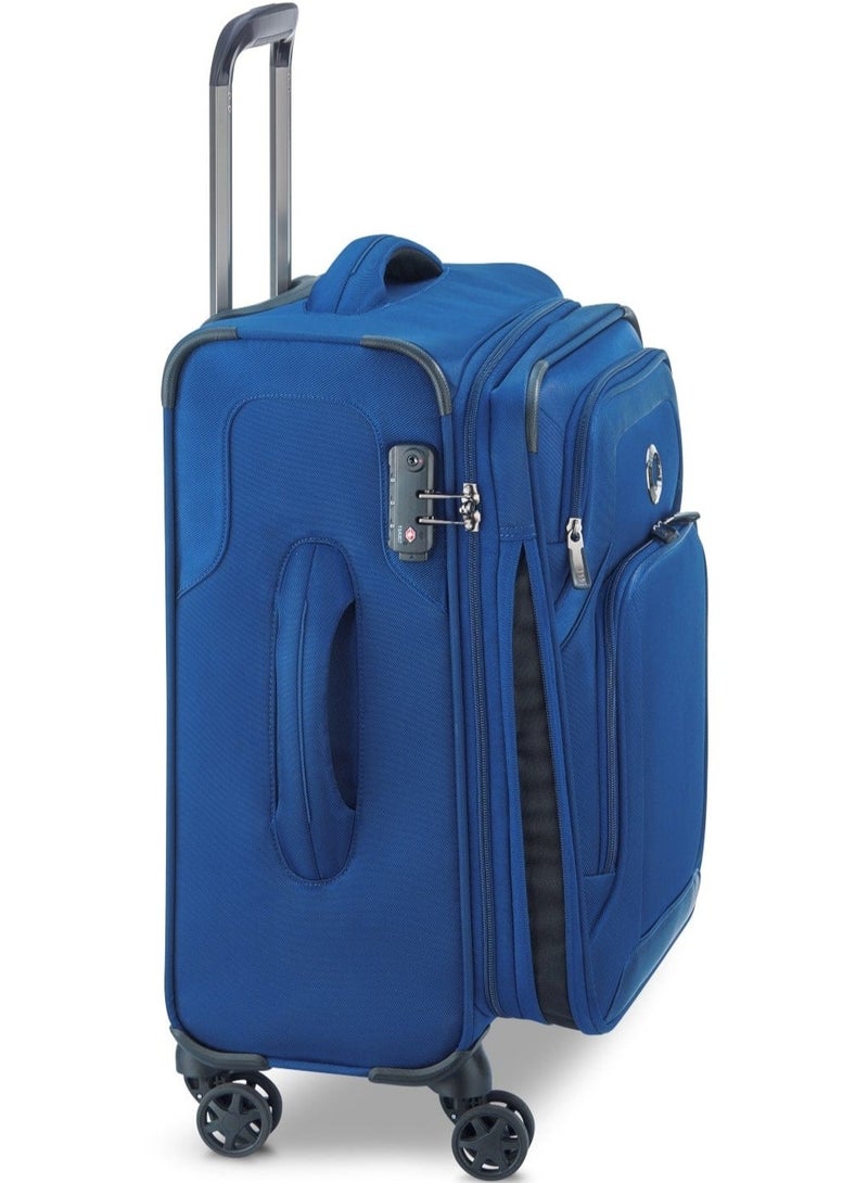 ديلسي _باريس أوبتيمكس لايت 55 سم حقيبة سفر بعجلات مزدوجة قابلة للتوسيع كابينة زرقاء - Image 4