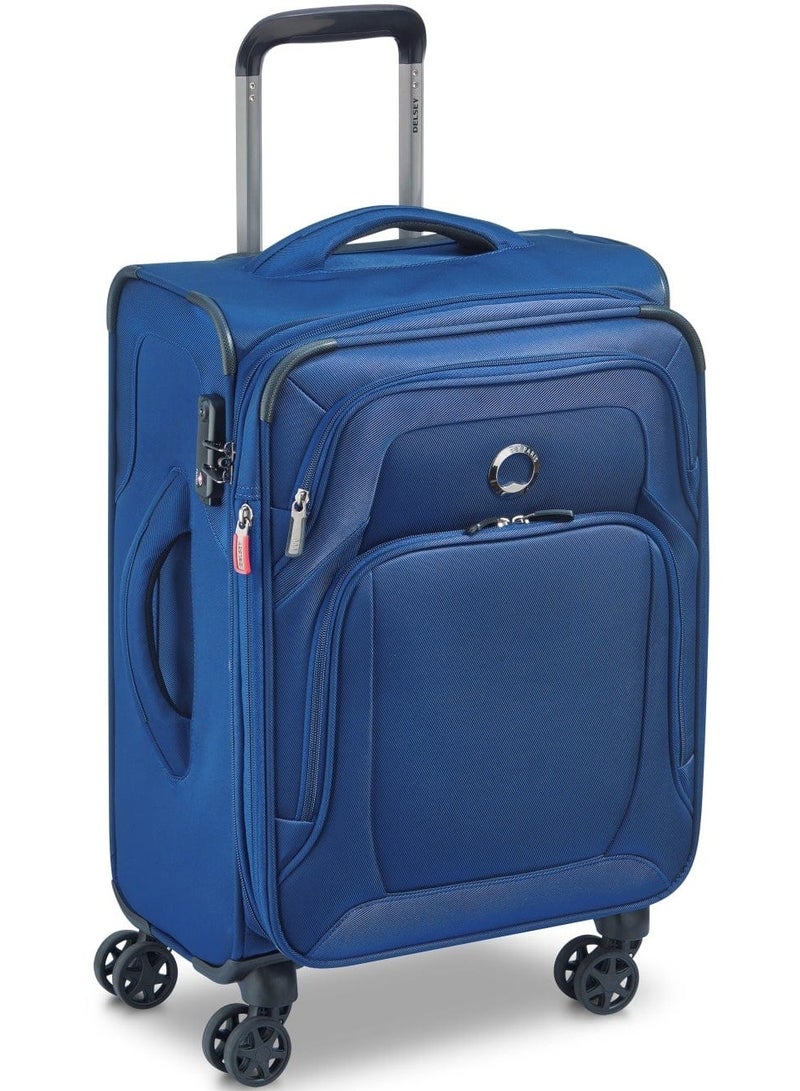 ديلسي _باريس أوبتيمكس لايت 55 سم حقيبة سفر بعجلات مزدوجة قابلة للتوسيع كابينة زرقاء - Image 2